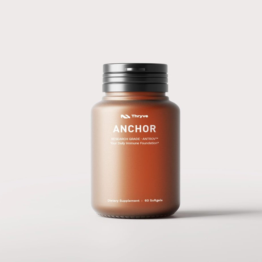 Thryve ANCHOR Antrodia Softgel amber bottle containing 60 softgels